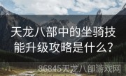 天龙八部中的坐骑技能升级攻略是什么？