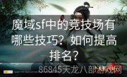 魔域sf中的竞技场有哪些技巧？如何提高排名？