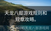 天龙八部游戏规则和规章攻略。