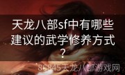 天龙八部sf中有哪些建议的武学修养方式？