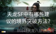 天龙SF中有哪些建议的境界突破方法？