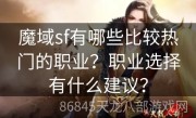 魔域sf有哪些比较热门的职业？职业选择有什么建议？