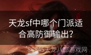 天龙sf中哪个门派适合高防御输出？