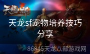 天龙sf宠物培养技巧分享