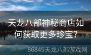 天龙八部神秘商店如何获取更多珍宝？