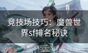 竞技场技巧：魔兽世界sf排名秘诀