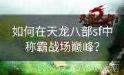 如何在天龙八部sf中称霸战场巅峰？