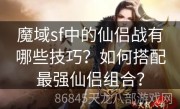 魔域sf中的仙侣战有哪些技巧？如何搭配最强仙侣组合？