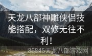 天龙八部神雕侠侣技能搭配，双修无往不利！