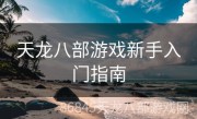 天龙八部游戏新手入门指南