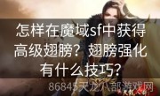 怎样在魔域sf中获得高级翅膀？翅膀强化有什么技巧？