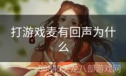 打游戏麦有回声为什么