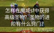 怎样在魔域sf中获得高级圣物？圣物的进阶有什么窍门？