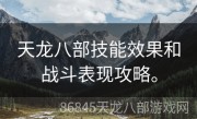 天龙八部技能效果和战斗表现攻略。