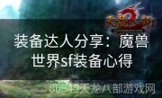 装备达人分享：魔兽世界sf装备心得