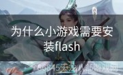 为什么小游戏需要安装flash